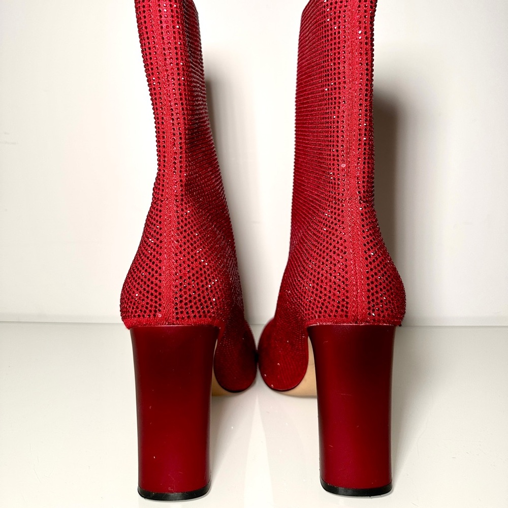 Red Embellished Booties - Picture 4 of 4